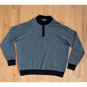 Peter Millar 1/4 Zip Sweater Mens 2XL Gray 100% Extra Fine Merino Wool Golf NWOT